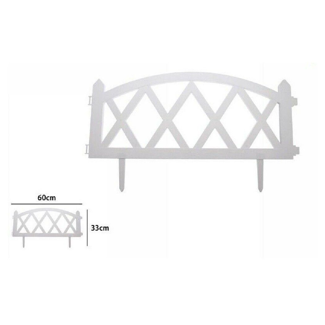 foto del prodotto trade shop staccionata in plastica bianco per giardino steccato patio 60 x 33 cm 63308 