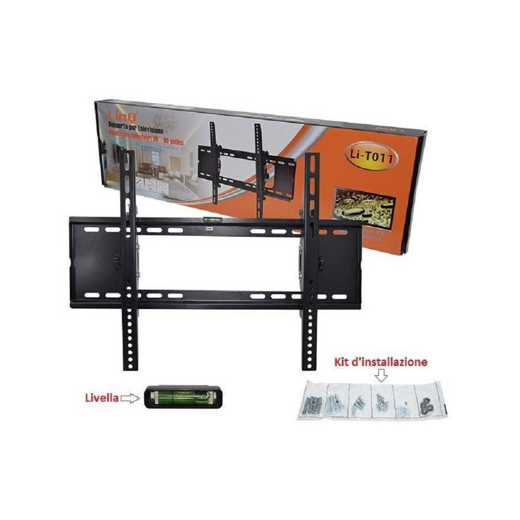 foto del prodotto trade shop staffa porta tv a muro parete supporto da 30 a 65 fino a 80kg livella li t011 