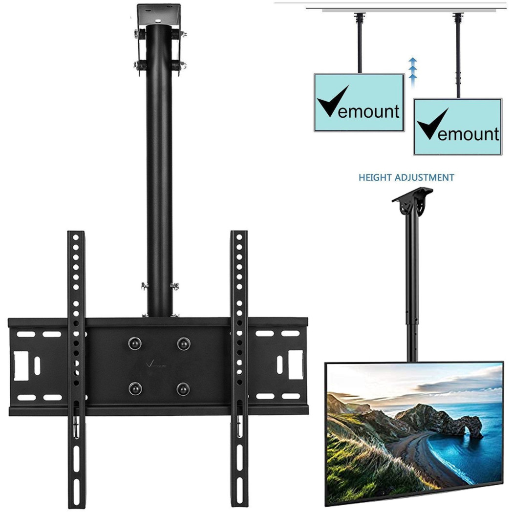 foto del prodotto trade shop staffa porta tv monitor da 37 quot a 55 quot supporto parete soffitto 360 fino 50kg 