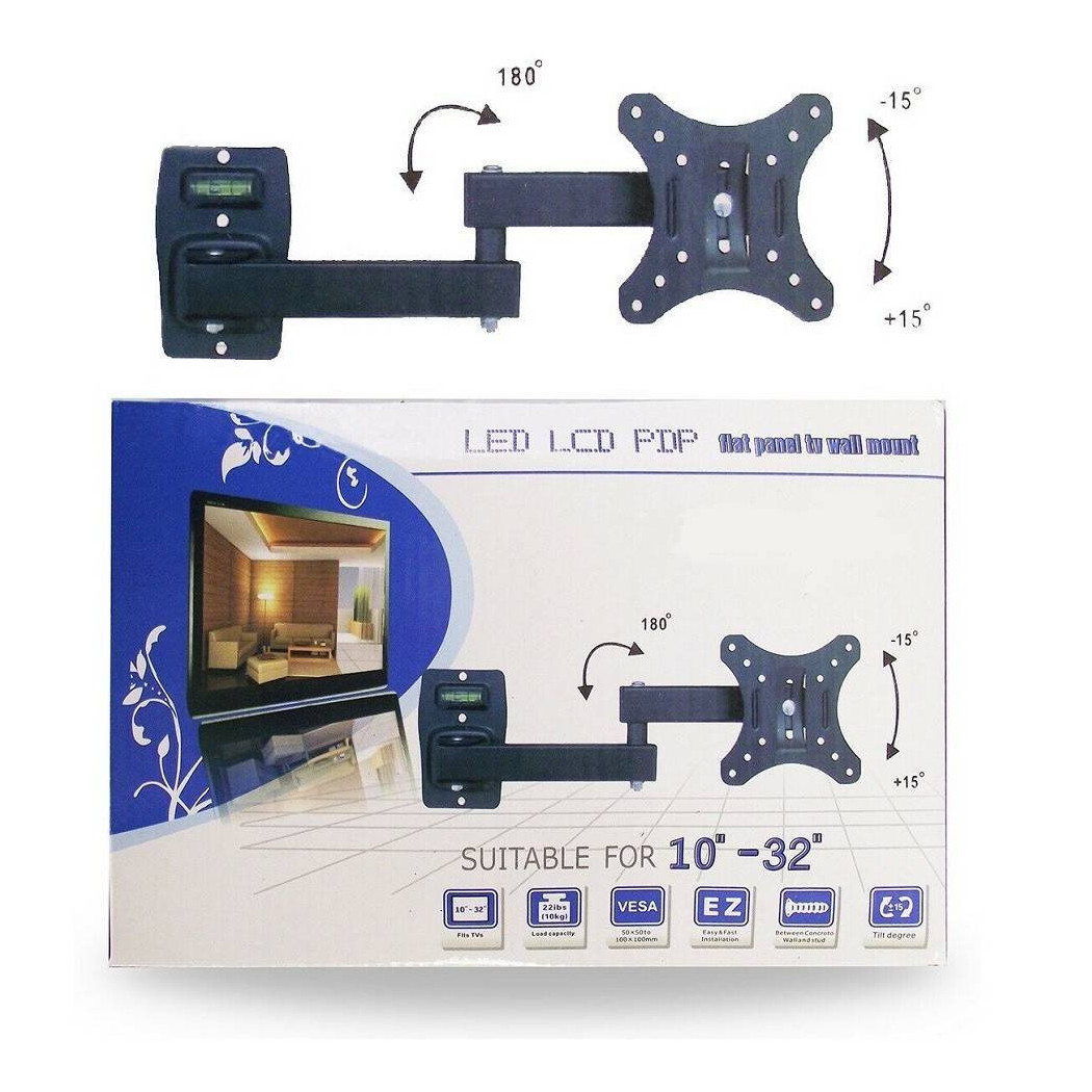 foto del prodotto trade shop staffa porta tv televisore monitor da 10 quot a 32 39 pollici braccio 180 hy 210 