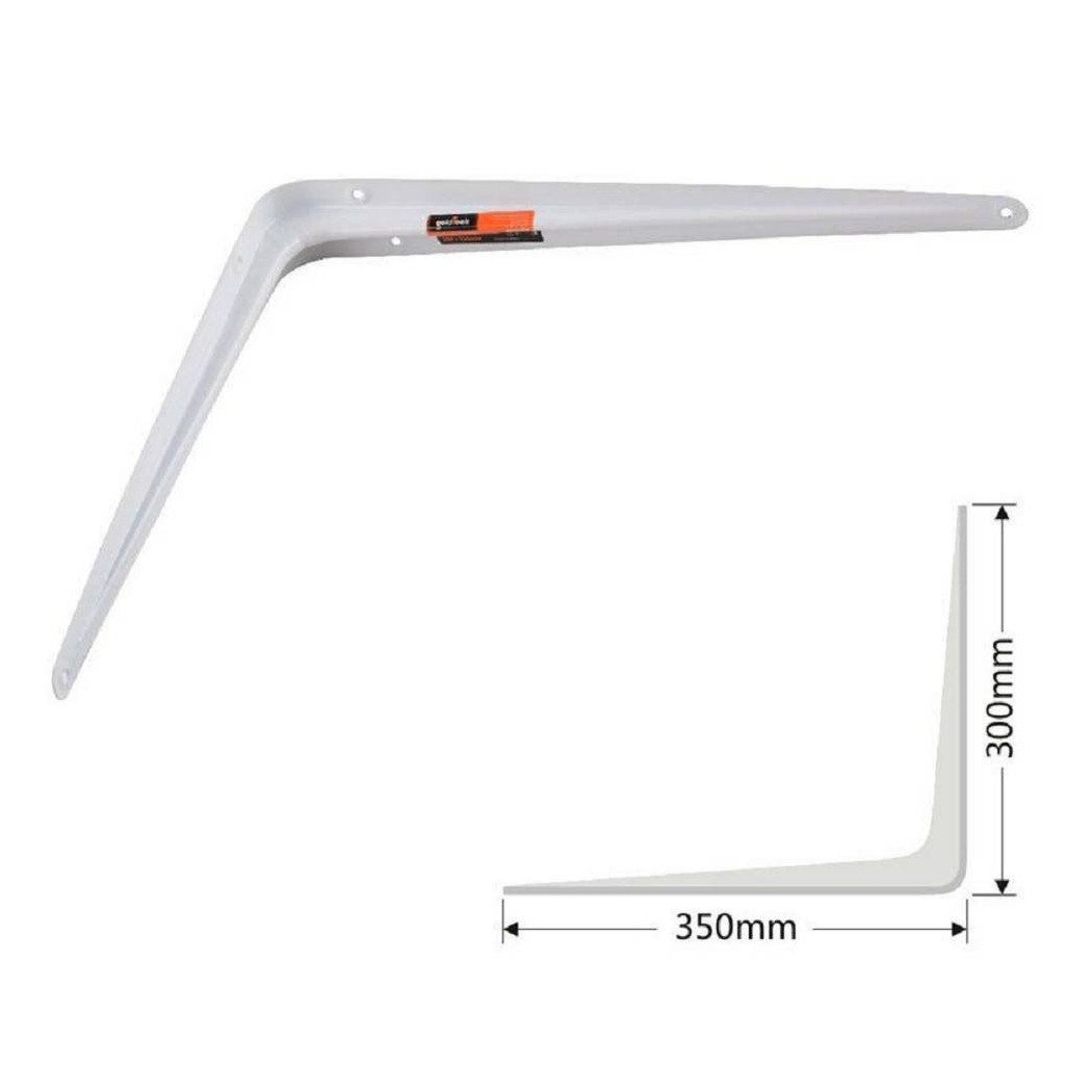 foto del prodotto trade shop staffe angolari 2pz supporto staffa angolare reggimensole 300x350mm bianco grigio bianco