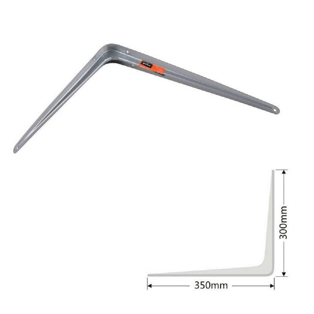 foto del prodotto trade shop staffe angolari 2pz supporto staffa angolare reggimensole 300x350mm bianco grigio grigio
