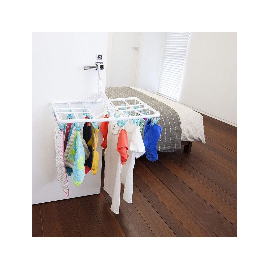 foto del prodotto trade shop stendibiancheria 24 mollette 40x34cm gancio pieghevole stendino plastica appendibile 