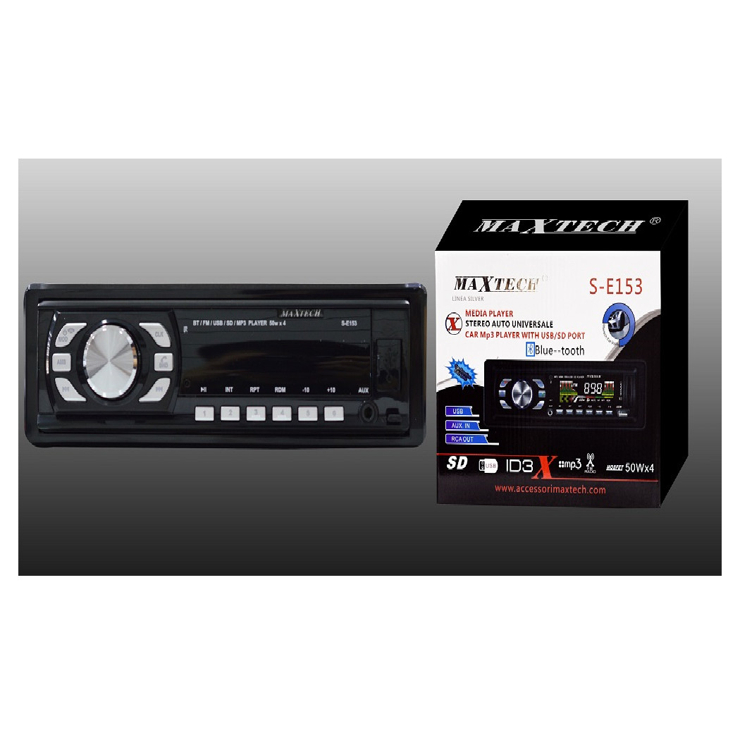 foto del prodotto trade shop stereo auto radio fm autoradio bluetooth ingresso sd usb mp3 aux frontalino 1din 