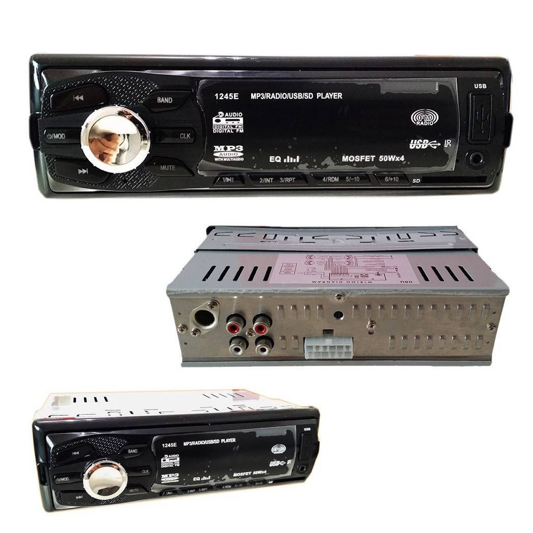 foto del prodotto trade shop stereo autoradio auto camper radio fm mp3 porta usb sd lcd 50wx4 rca gt 1245e 