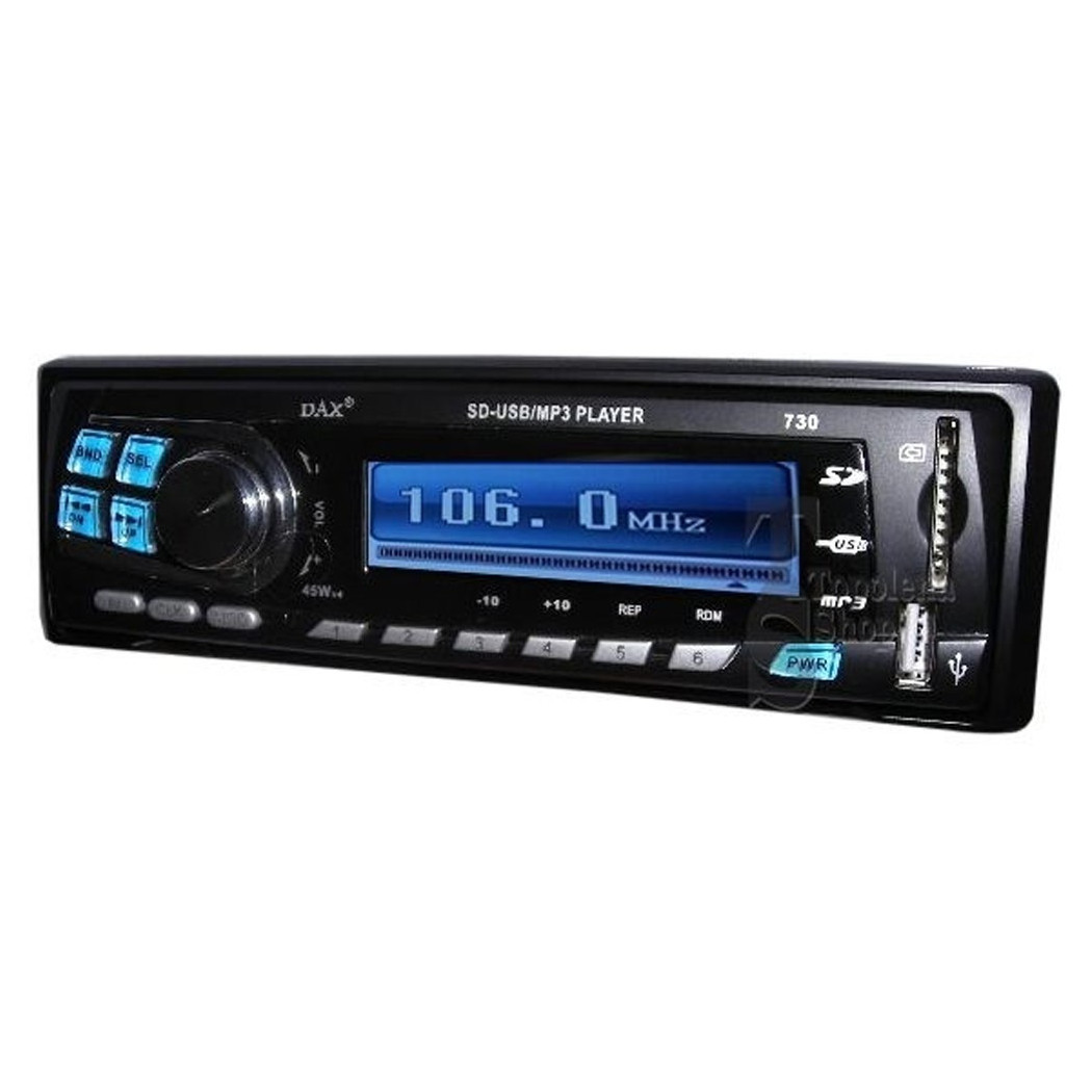 foto del prodotto trade shop stereo autoradio auto camper radio fm mp3 porta usb slot sd lcd dax730 mp3 45w 