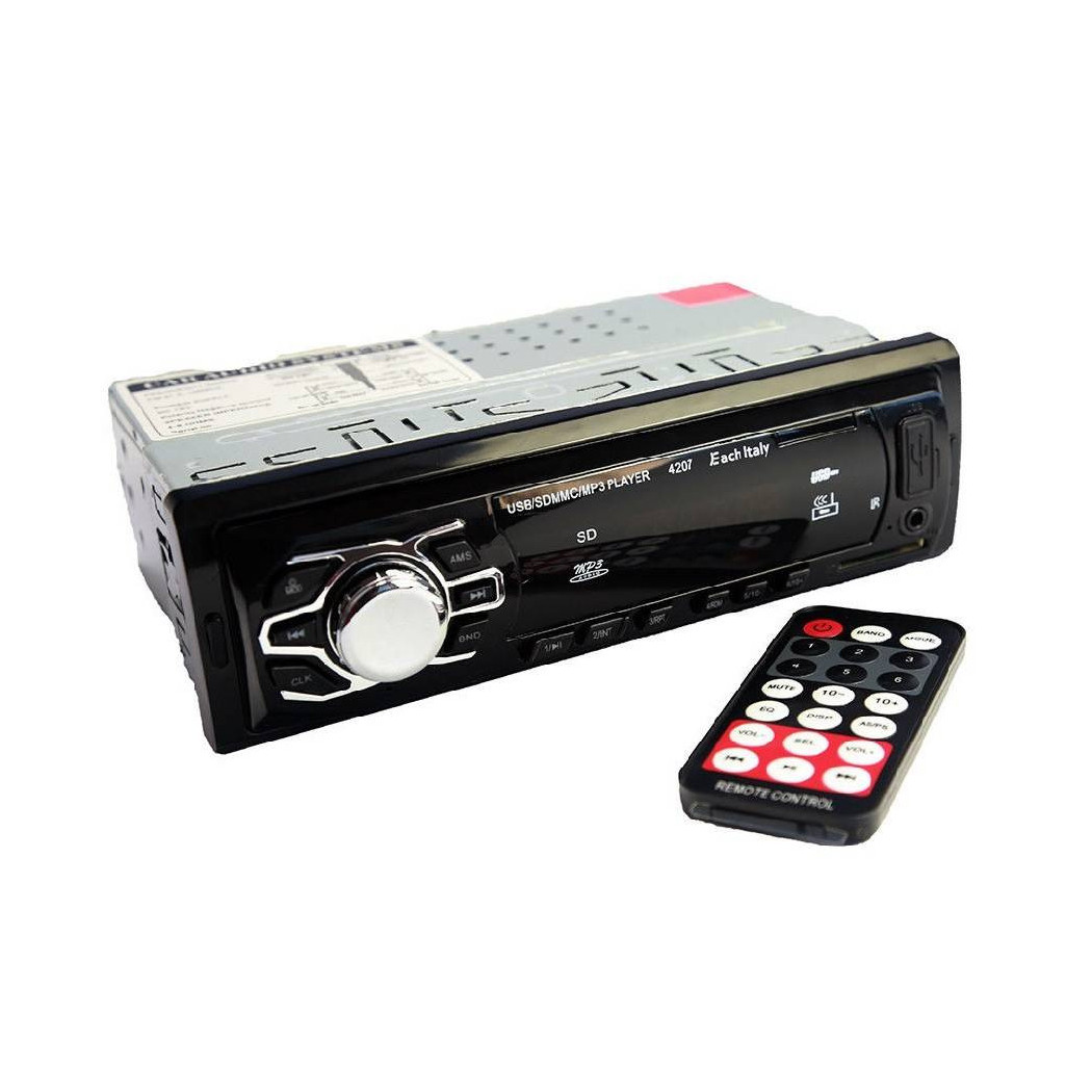 foto del prodotto trade shop stereo autoradio auto fm mp3 usb slot sd aux rca radio 60w x 4 telecomando ec4207 