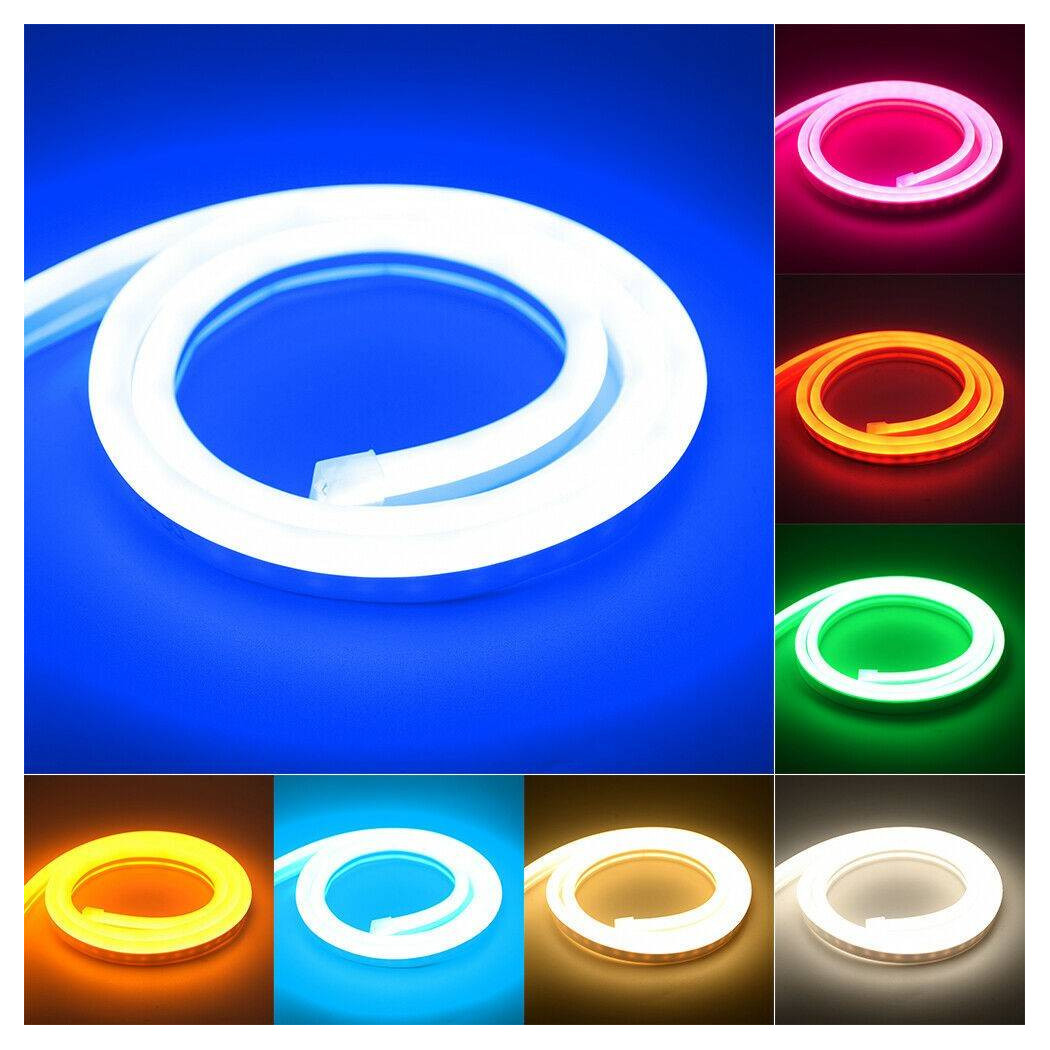 foto del prodotto trade shop strip led fluorescente effetto tubo neon colorato impermeabile in silicone dc12v rosso 