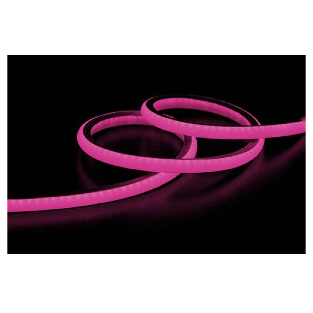 foto del prodotto trade shop strip led neon flessibile striscia decorativa 5 mt ip65 vari toni di luce u 12v fucsia 