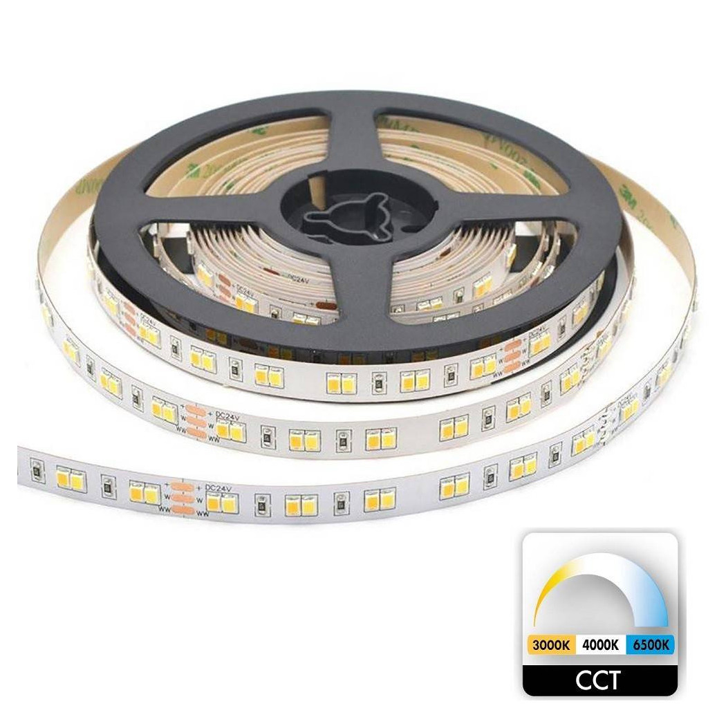 foto del prodotto trade shop striscia 980led 55w cct da 3000k a 6500k 24v dimmerabile strip adesiva bobina 5mt 