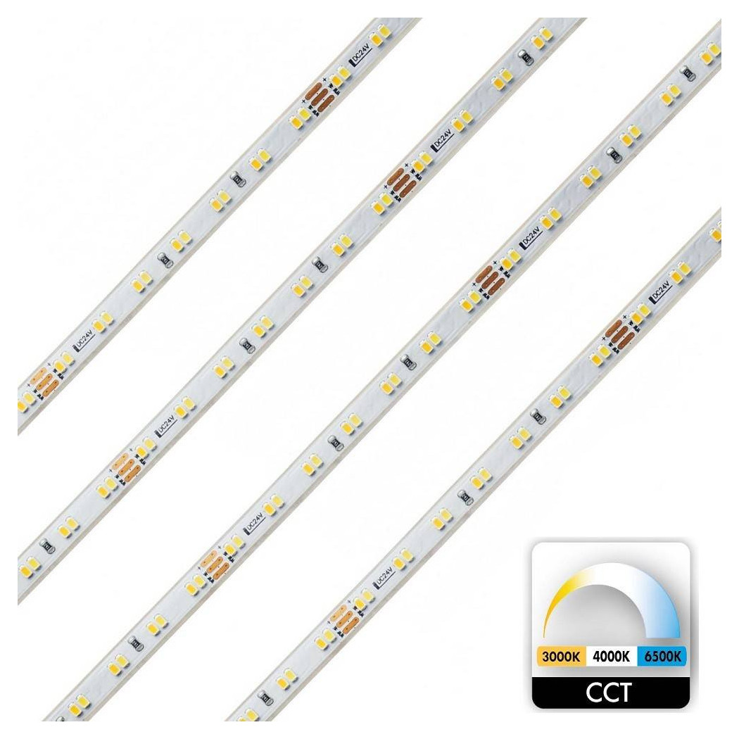 foto del prodotto trade shop striscia 980led 62w cct da 3000k a 6500k 24v impermeabile dimmerabile bobina 5mt 