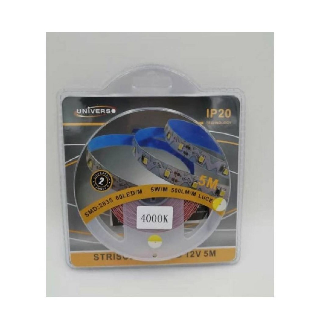 foto del prodotto trade shop striscia flessibile strip led modellabile 5mt smd 2835 vari toni luce 2835 12v s bianco naturale 