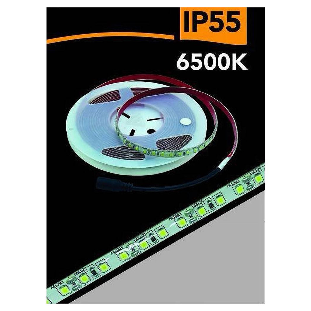 foto del prodotto trade shop striscia led 2835 5mt bobina luce 4000k 3000k 6500k waterprof ip55 2835 12v bianco freddo 