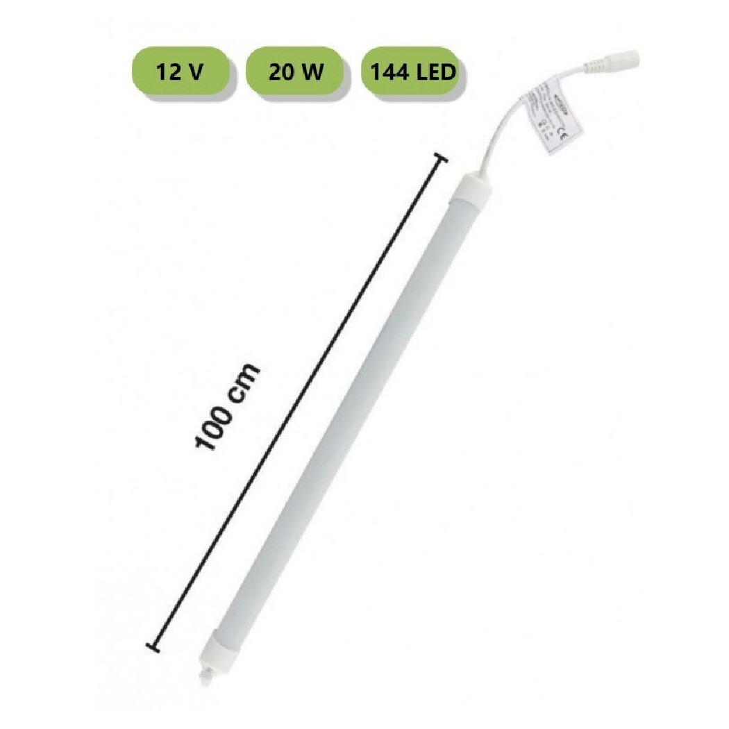 foto del prodotto trade shop - striscia rigida barra led profilo alluminio 1mt luce 3000k 4000k 6500k 3014-12v-1o - -bianco freddo -