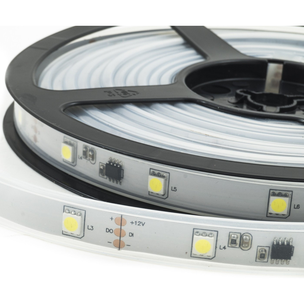 foto del prodotto trade shop striscia strip led multieffect smd 5050 150 smd flessibile luce colorata ip 20 blu 