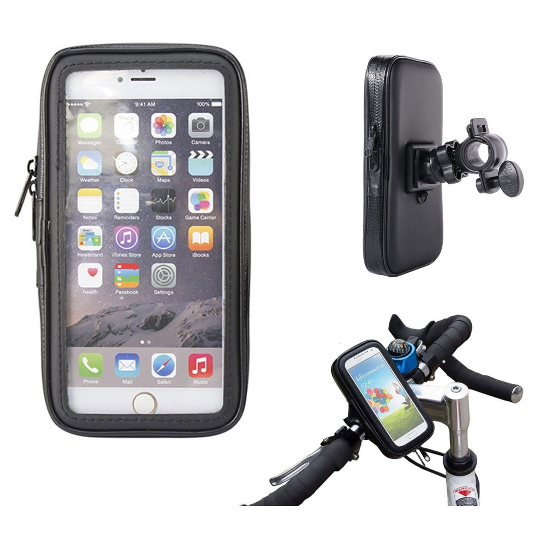 foto del prodotto trade shop supporto bici moto porta cellulare custodia impermeabile smartphone universale 