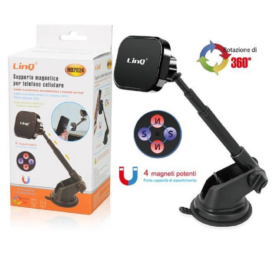 foto del prodotto trade shop supporto da auto universale per smartphone a ventosa magnetico girevole hd2024 