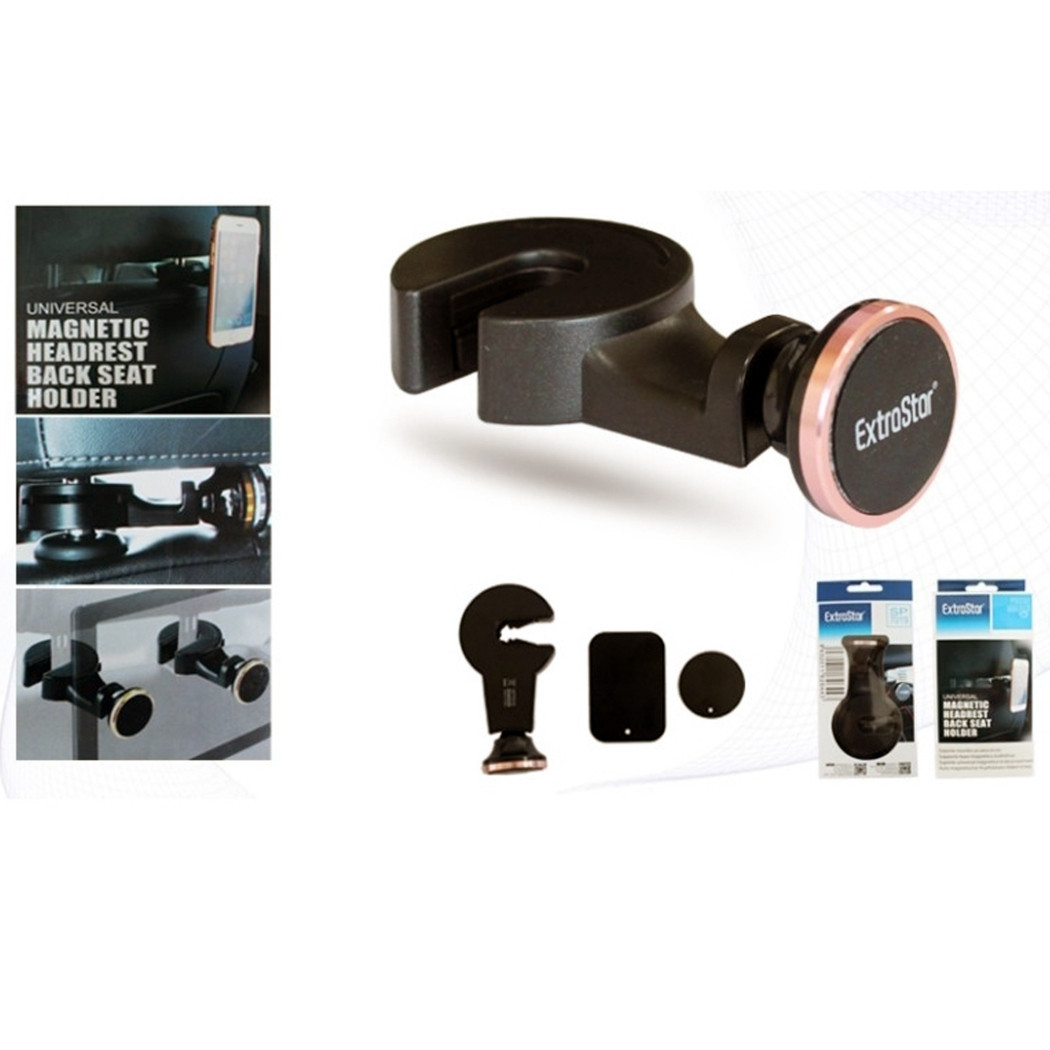foto del prodotto trade shop supporto magnetico smartphone ex7019 gancio universali poggia testa sedile auto 