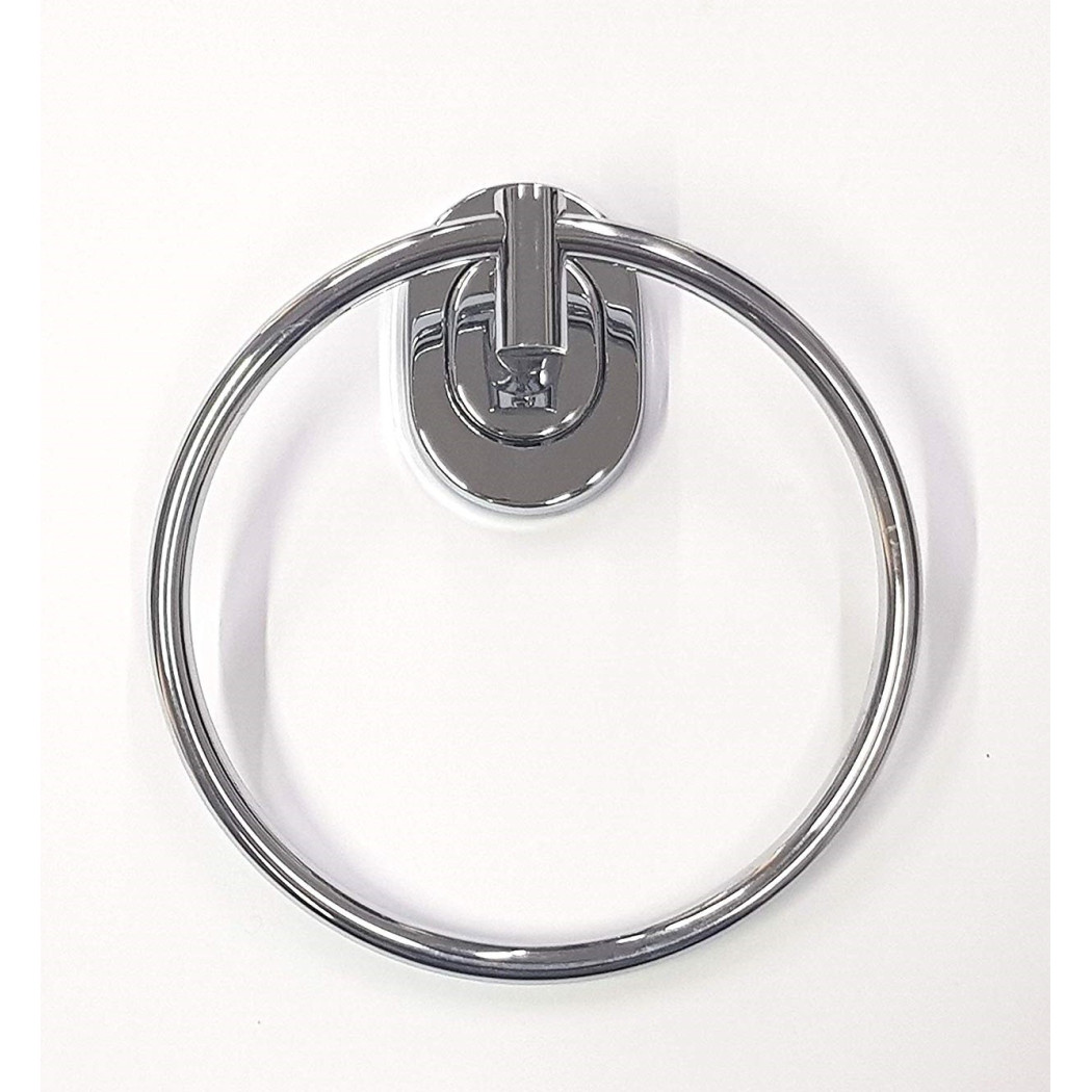 foto del prodotto trade shop supporto porta asciugamano anello acciaio 15.5x17x6cm 69187 muro bagno 