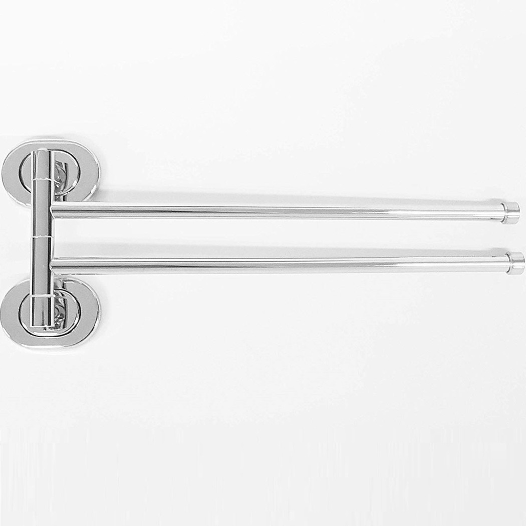 foto del prodotto trade shop supporto porta asciugamano doppio acciaio 37x14x5cm 69199 muro parete bagno 