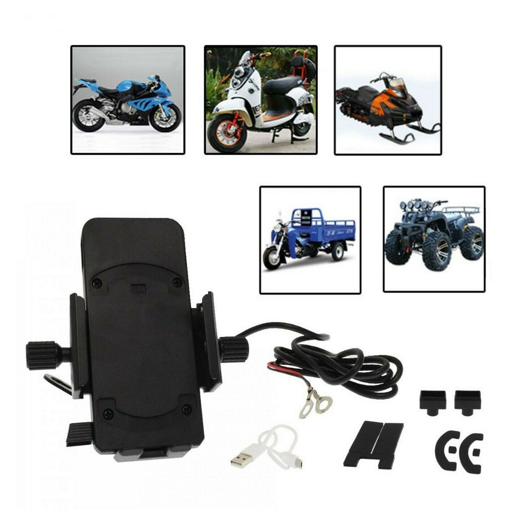 foto del prodotto trade shop supporto porta cellulare con presa usb per moto bici ricarica 5v 2.1a q cd66 