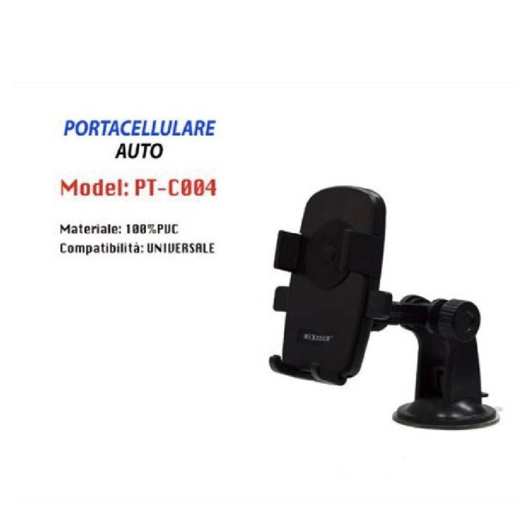 foto del prodotto trade shop supporto porta cellulare smartphone universale da auto con ventosa pt c004 