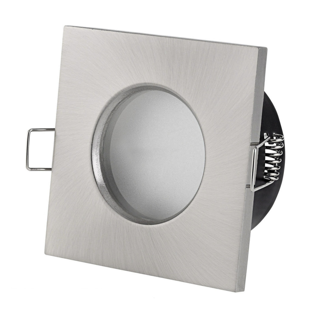 foto del prodotto trade shop supporto porta faretto da incasso lampadine led mr16 par16 quadrato acciaio 75mm 