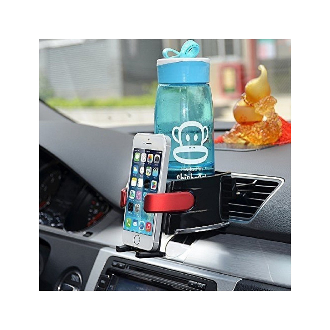 foto del prodotto trade shop supporto smartphone porta bottiglia per bocchette aria auto cellulare antiscivolo 