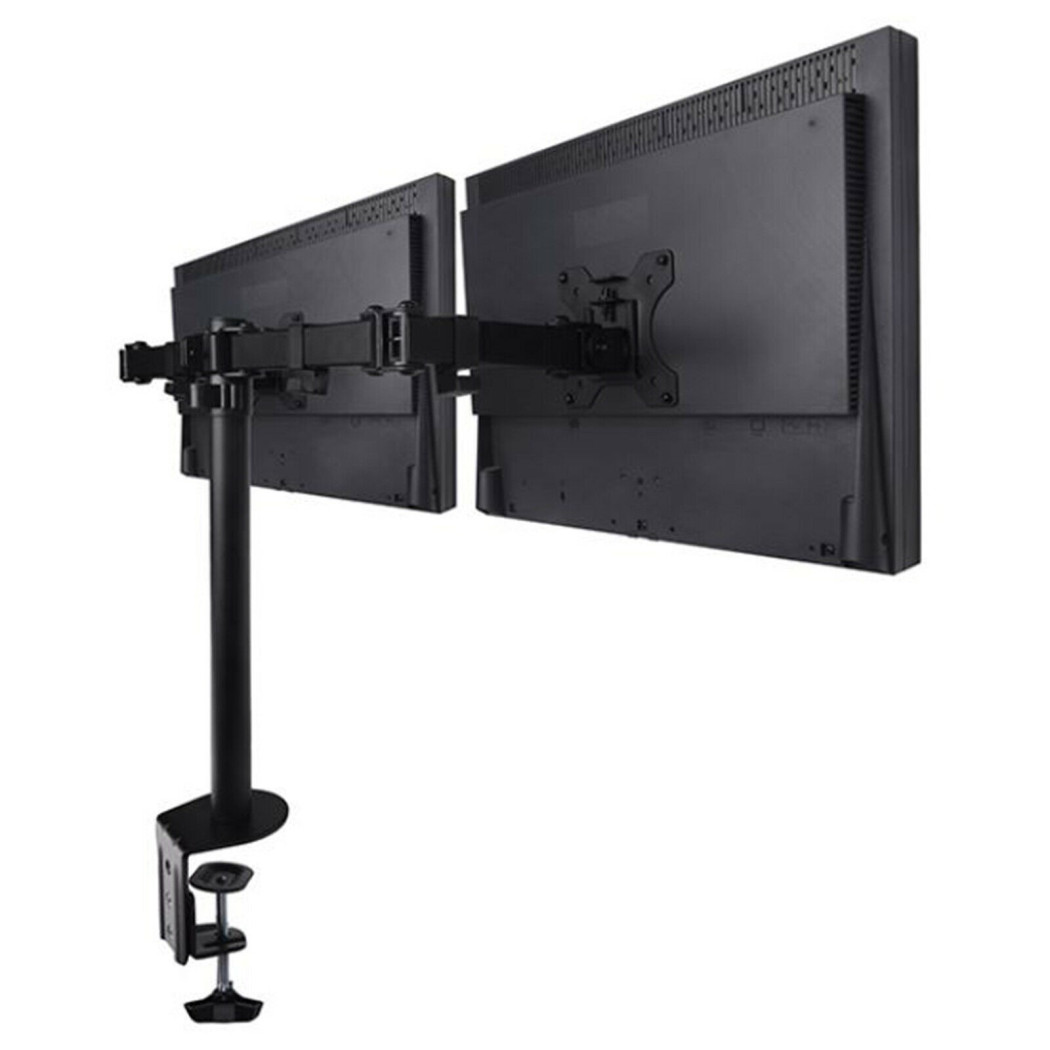 foto del prodotto trade shop supporto staffa montaggio per doppio monitor tv da scrivania da 15 quot a 27 quot 16kg 