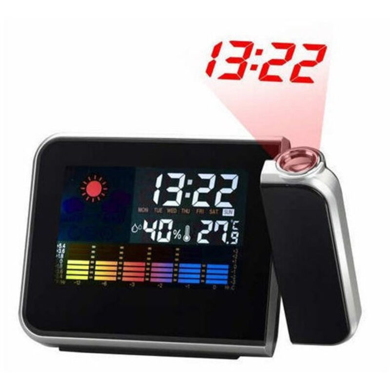 foto del prodotto trade shop sveglia igrometro digitale laser orologio temperatura per umidita 39 allarme data 