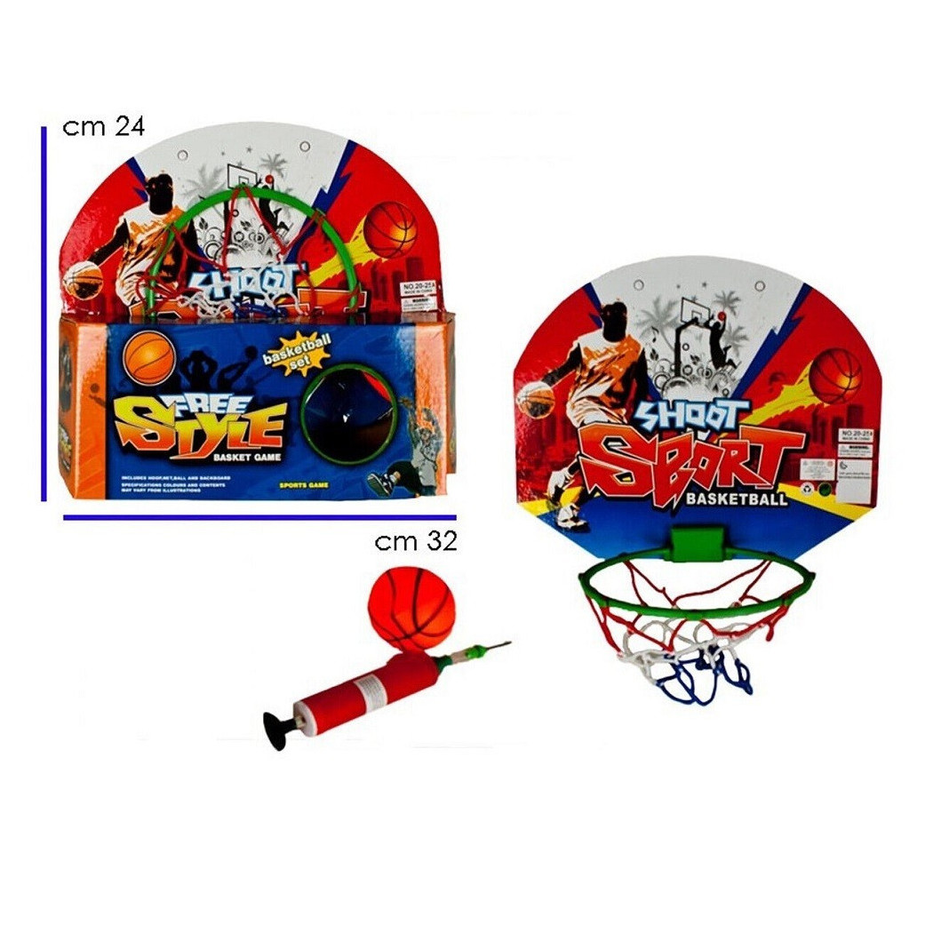 foto del prodotto trade shop tabellone basket palla pompa canestro da interno gioco basket casa cameretta 