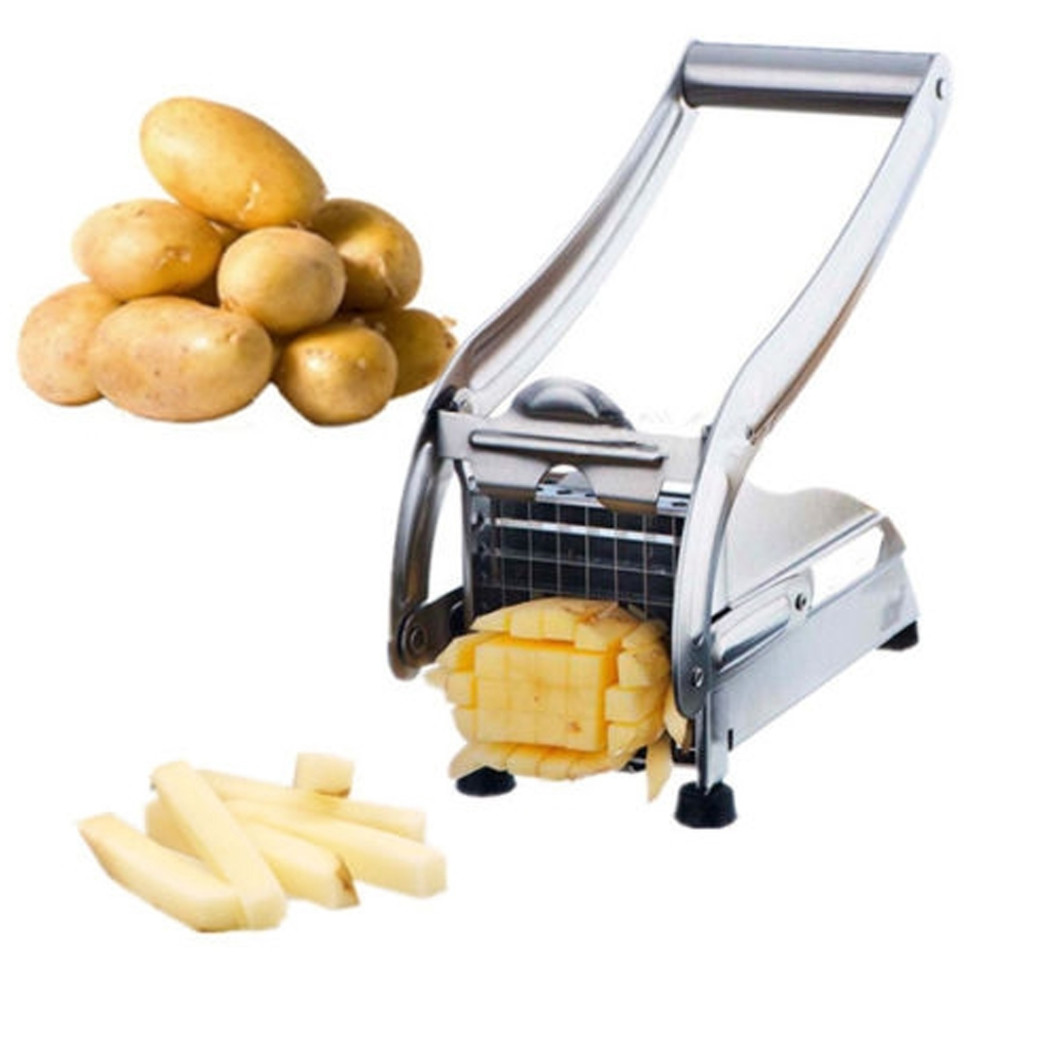 foto del prodotto trade shop taglia affetta patate pelapatate patatine fritte potato verdure carote acciaio 