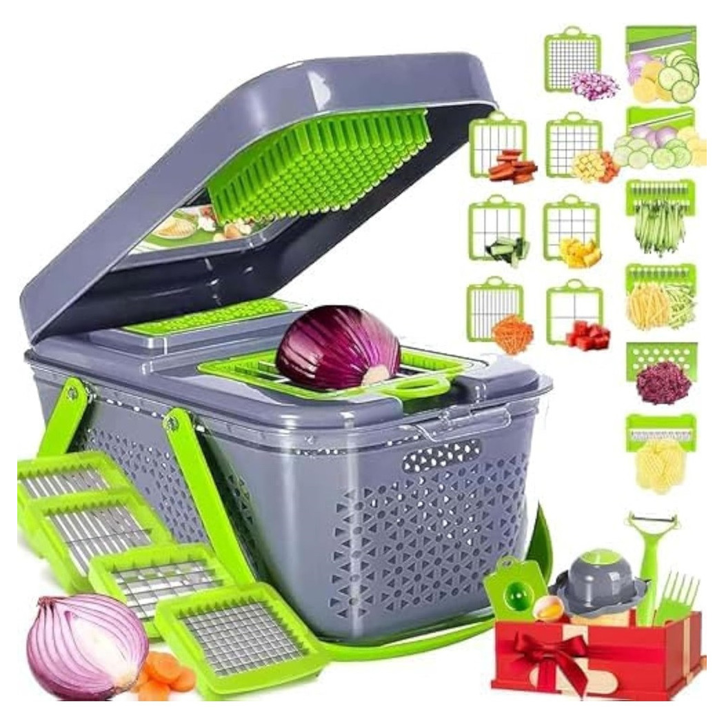 foto del prodotto trade shop taglia verdure multifunzione mandolina manuale inox affettatrice affettatutto 