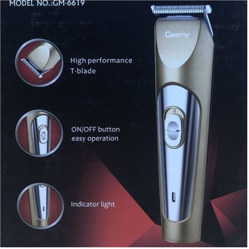 foto del prodotto trade shop tagliacapelli a batteria ricaricabile elettrica trimmer rasoio uomo geemy gm6619 