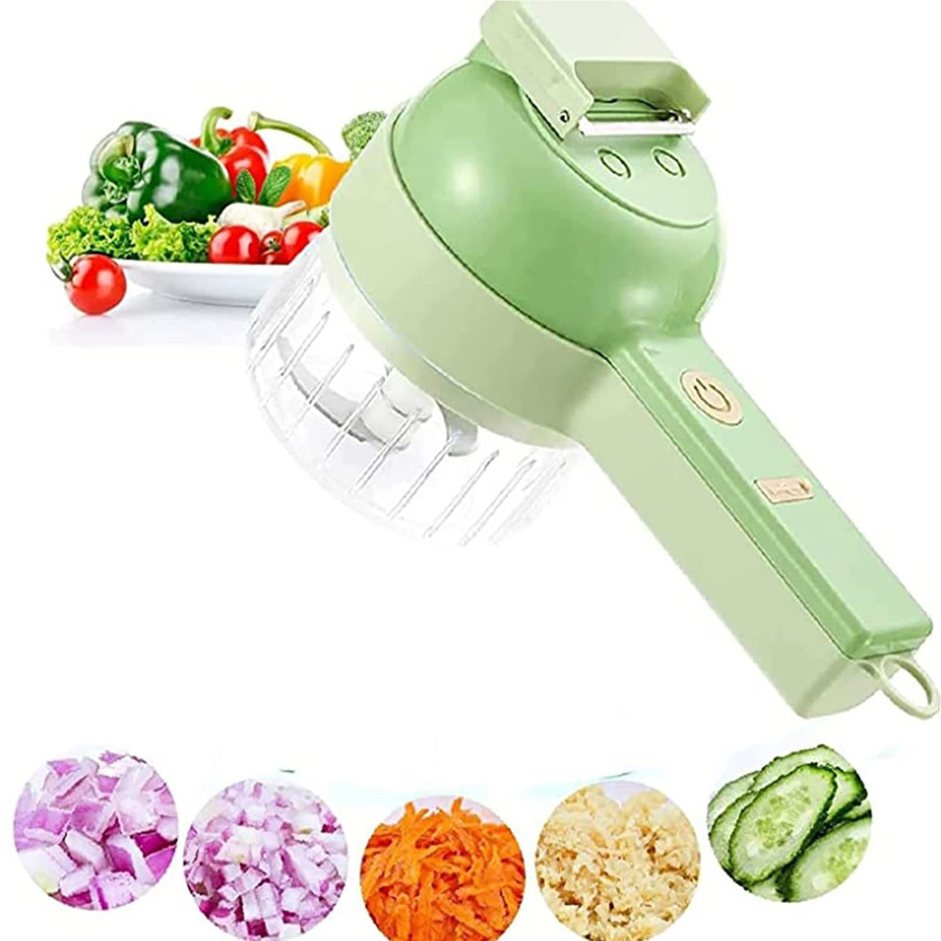 foto del prodotto trade shop tagliaverdure trita verdure a batterie ricaricabile usb multifunzione portatile 