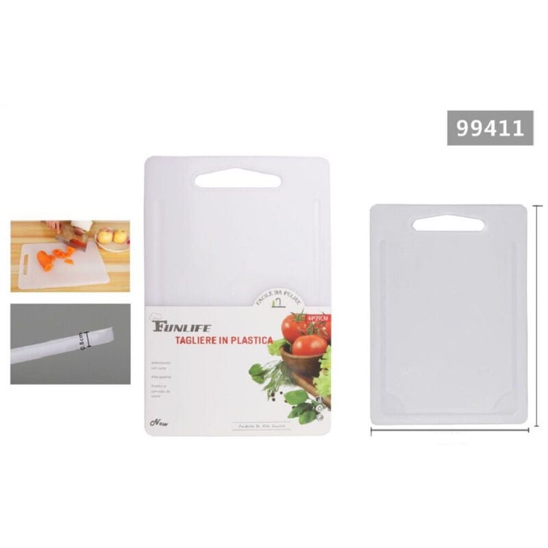 foto del prodotto trade shop - tagliere in plastica con canale scanalatura 44x29x0.8cm per verdure frutta 99411 -