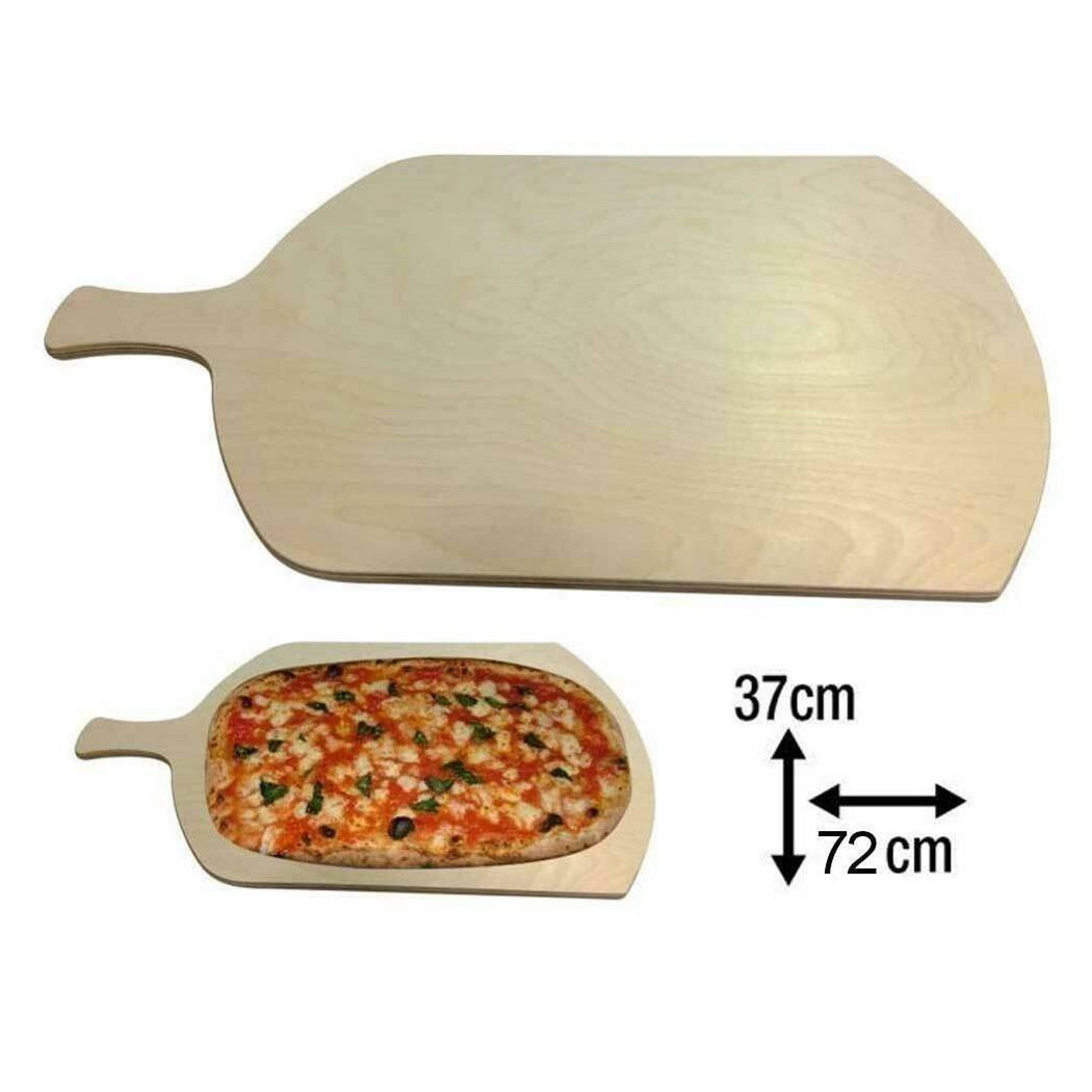 foto del prodotto trade shop tagliere per pizza a metro teglia vassoio legno rettangolare con manico 72x37cm 
