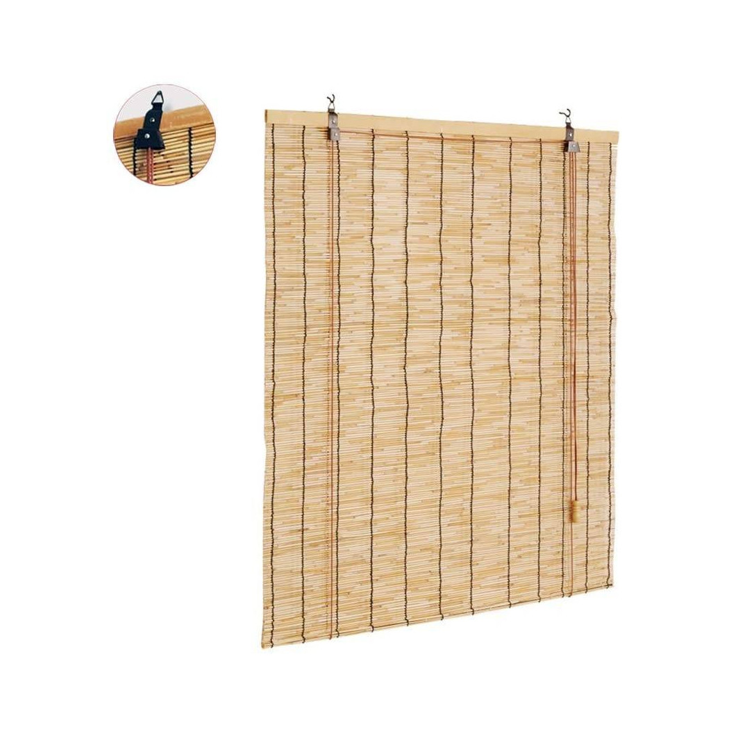 foto del prodotto trade shop tapparella tenda arella avvolgibile in listelli di bamb naturale 60 x 140 cm 