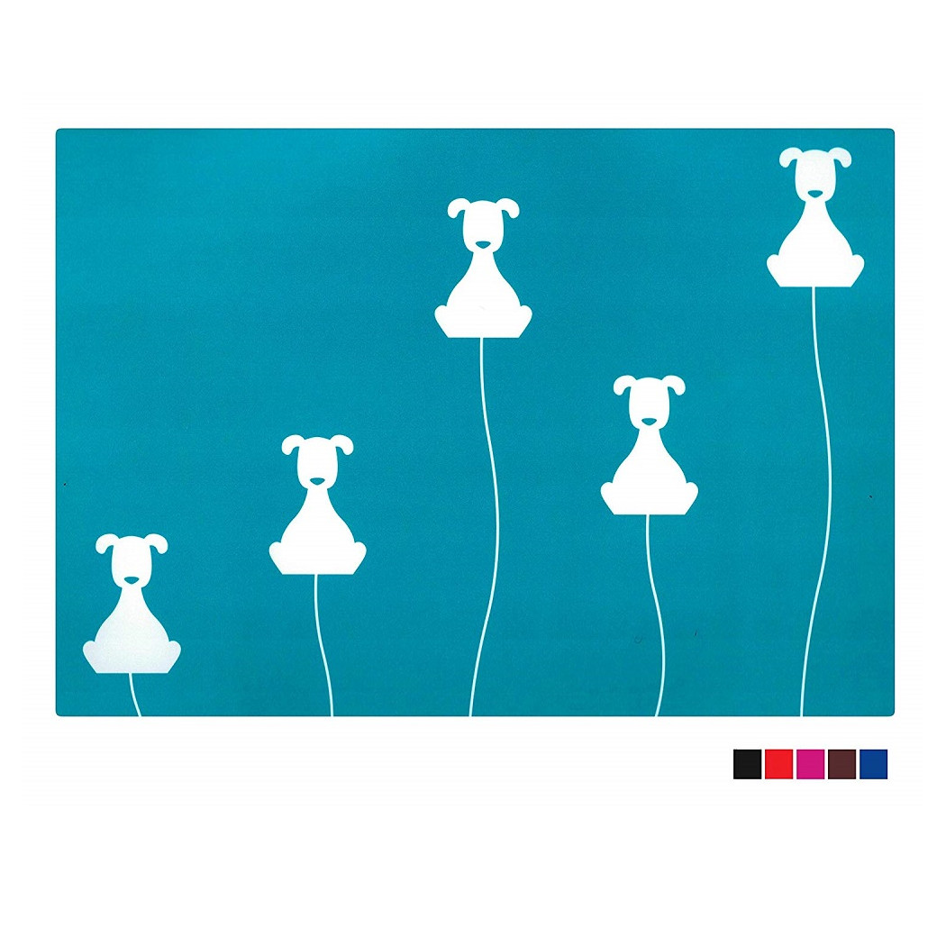 foto del prodotto trade shop tappetini antiscivolo sotto ciotola 2 pz. 40x30cm tappeto no slip per cane gatto 