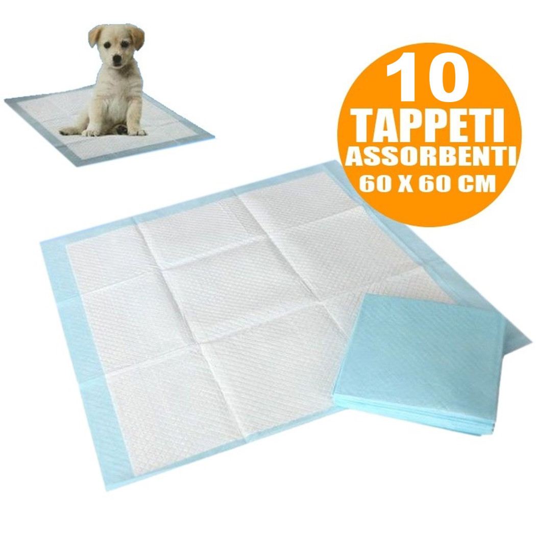 foto del prodotto trade shop tappetini superr assorbenti per cani gatti 60x60cm cuccioli pannolini traverse 