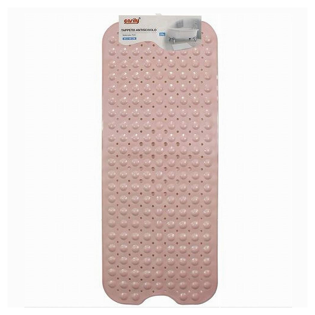 foto del prodotto trade shop tappetino per vasca antiscivolo 100 x 40 cm tappeto doccia in pvc 79739 rosa 