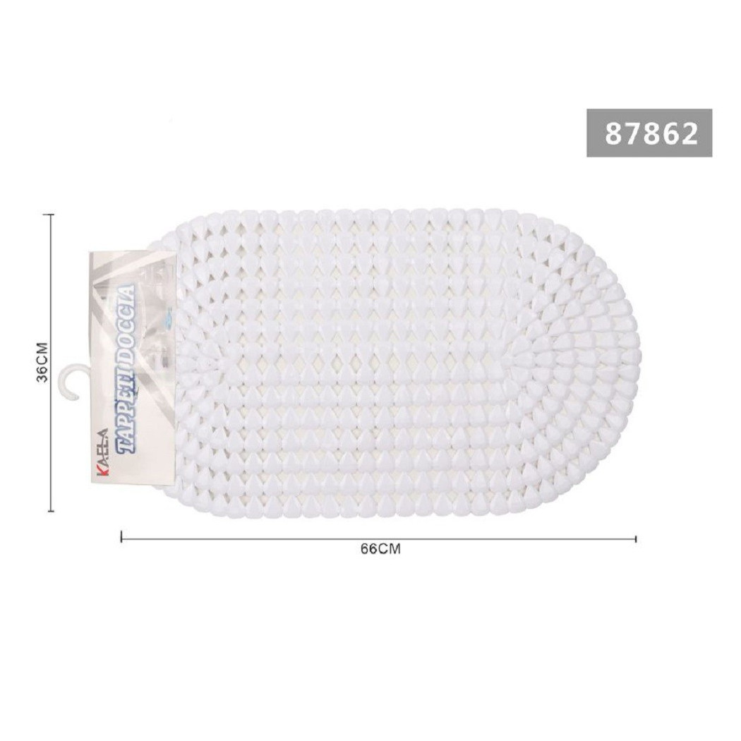foto del prodotto trade shop - tappeto antiscivolo ovale diamante bianco per vasca bagno doccia 36 x 66cm 87862 -