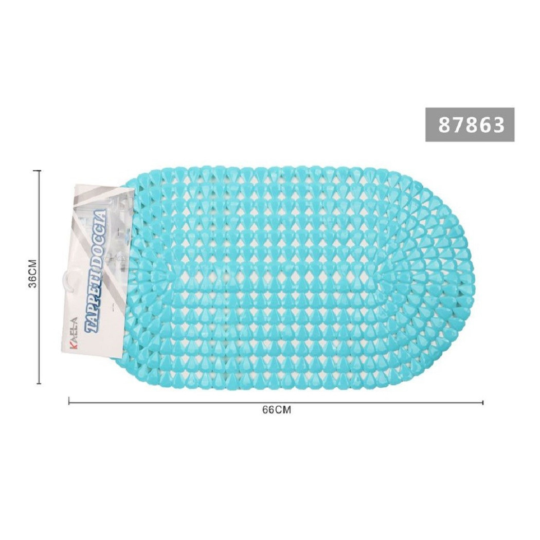 foto del prodotto trade shop - tappeto antiscivolo ovale diamante blu lago per vasca bagno doccia 36x66cm 87863 -