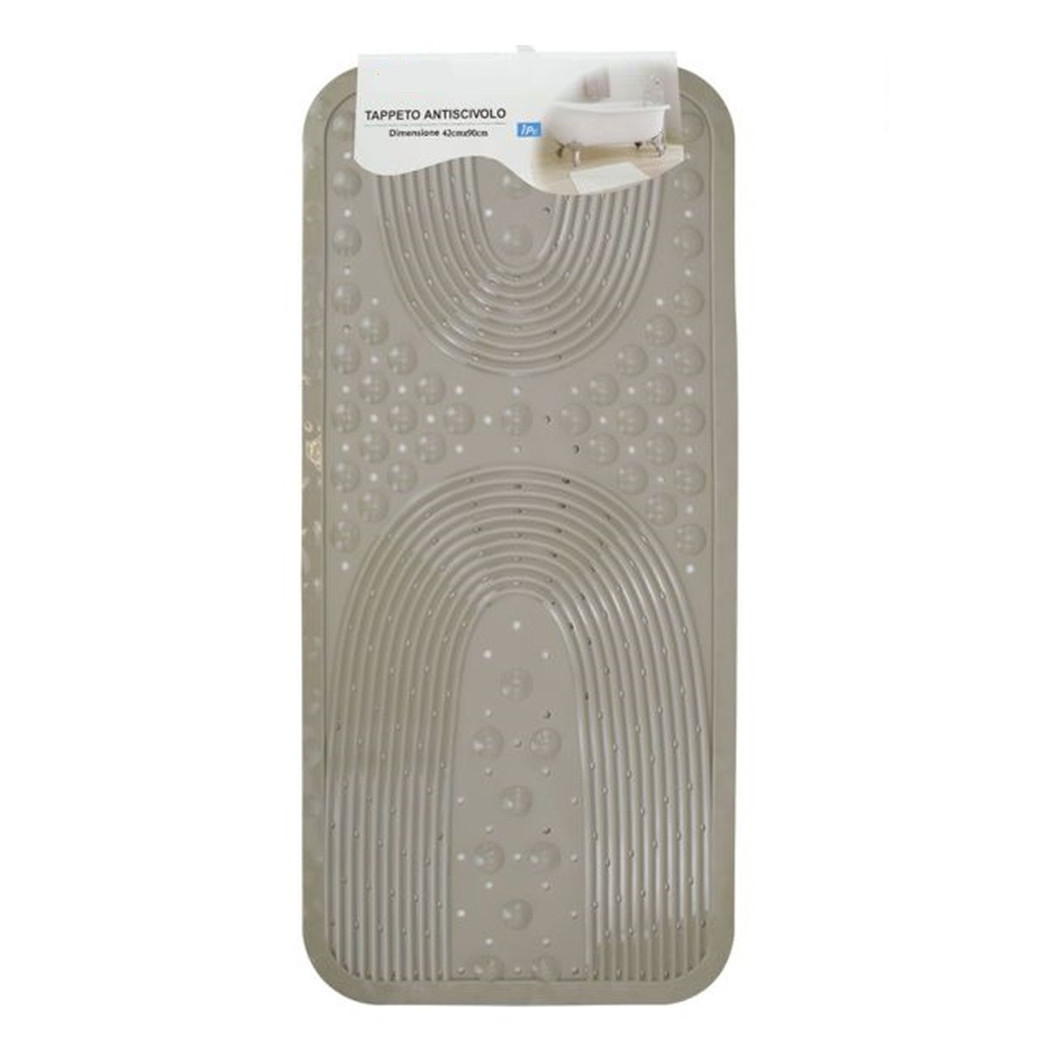 foto del prodotto trade shop tappeto antiscivolo per vasca da bagno doccia tortora 42x90cm rettangolare 87554 