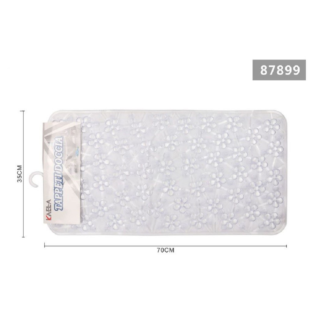 foto del prodotto trade shop - tappeto antiscivolo rettangolare bagno vasca doccia loto bianco 36 x 70 cm 87899 -