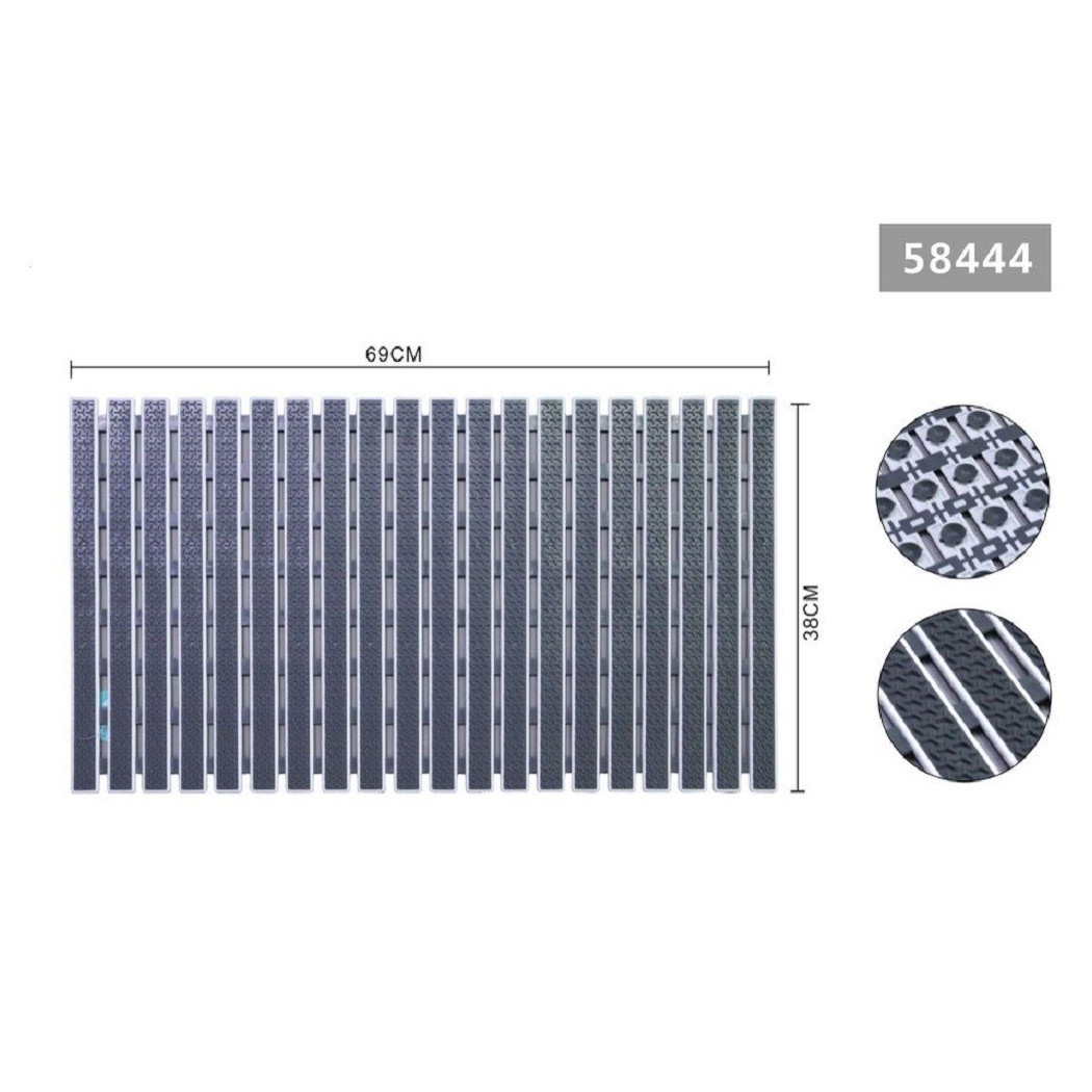 foto del prodotto trade shop tappeto doccia antiscivolo 69x38cm tappetino vasca bagno rettangolare grigio 58444 