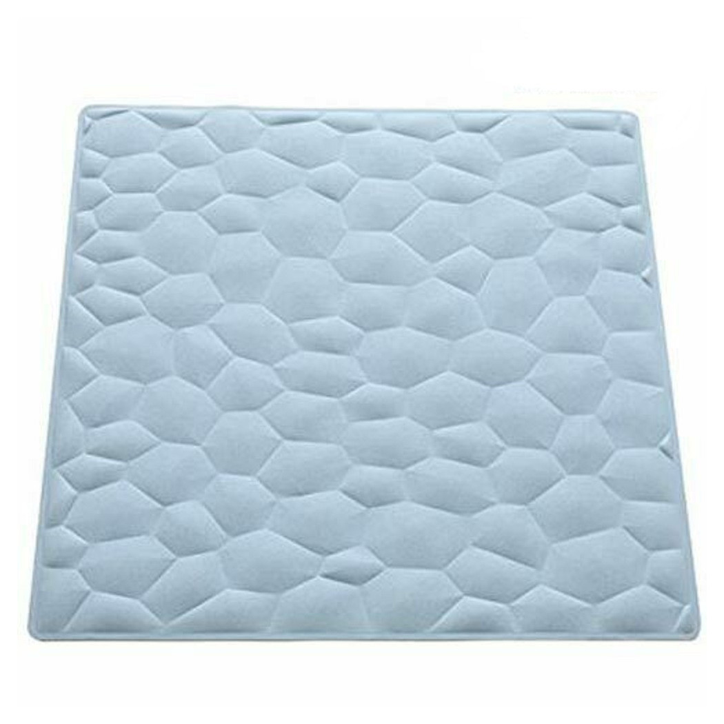 foto del prodotto trade shop tappeto doccia antiscivolo tappetino in gomma effetto pietre azzurro 54 x 54 cm 