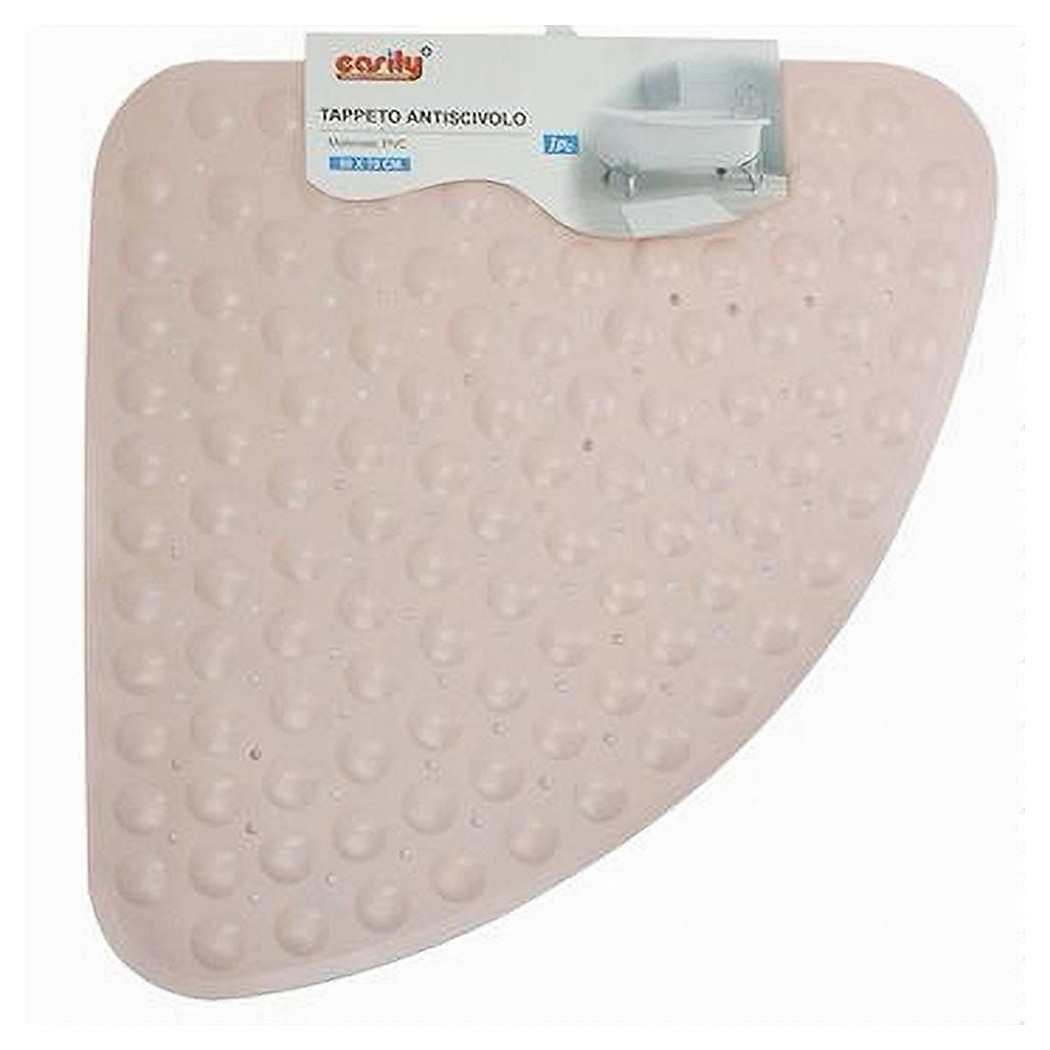 foto del prodotto trade shop tappeto in pvc antiscivolo triangolare rosa per vasca bagno doccia 50x70cm 79733 