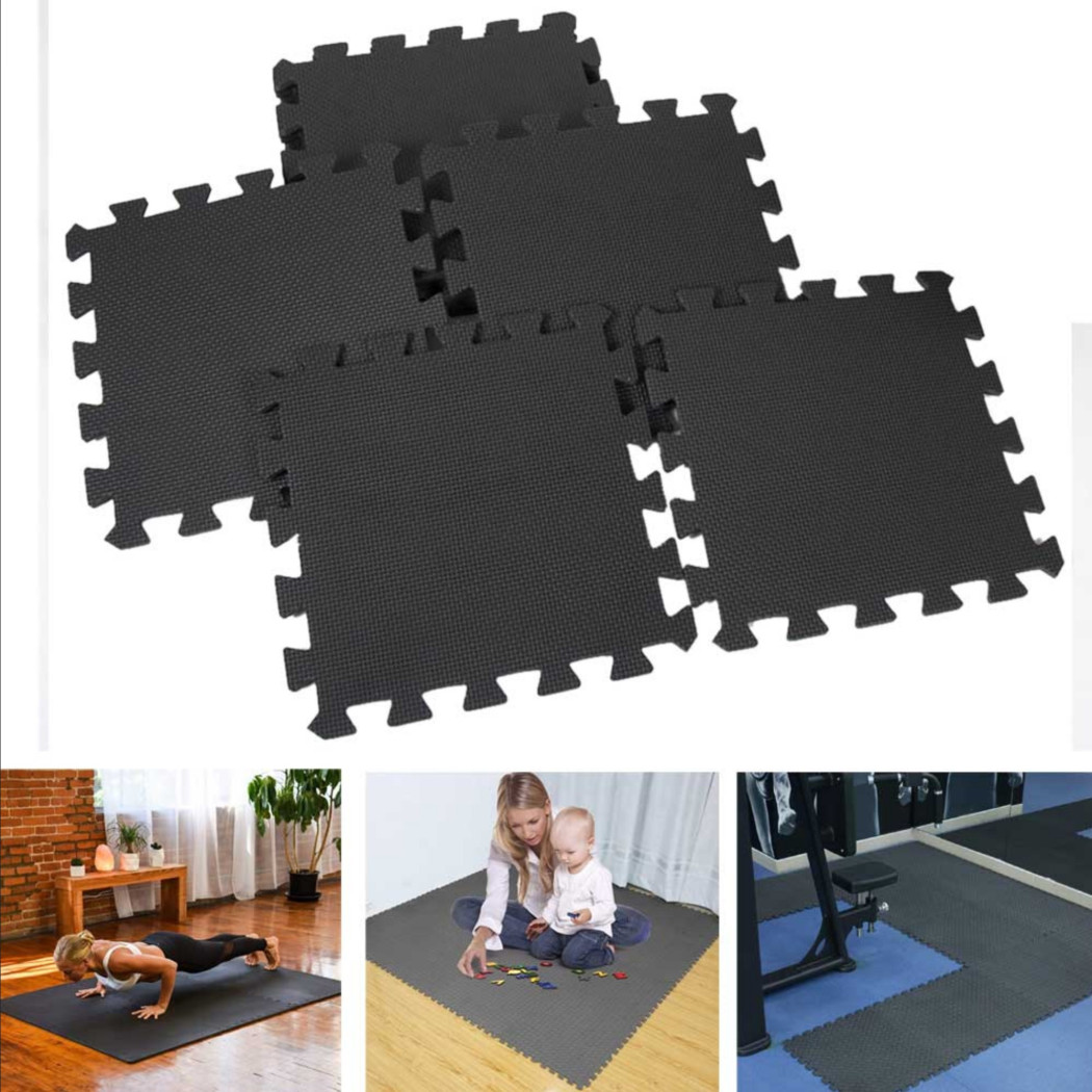 foto del prodotto trade shop tappeto puzzle tappetino fitness palestra multiuso schiuma eva 10pz 30x30cm nero 