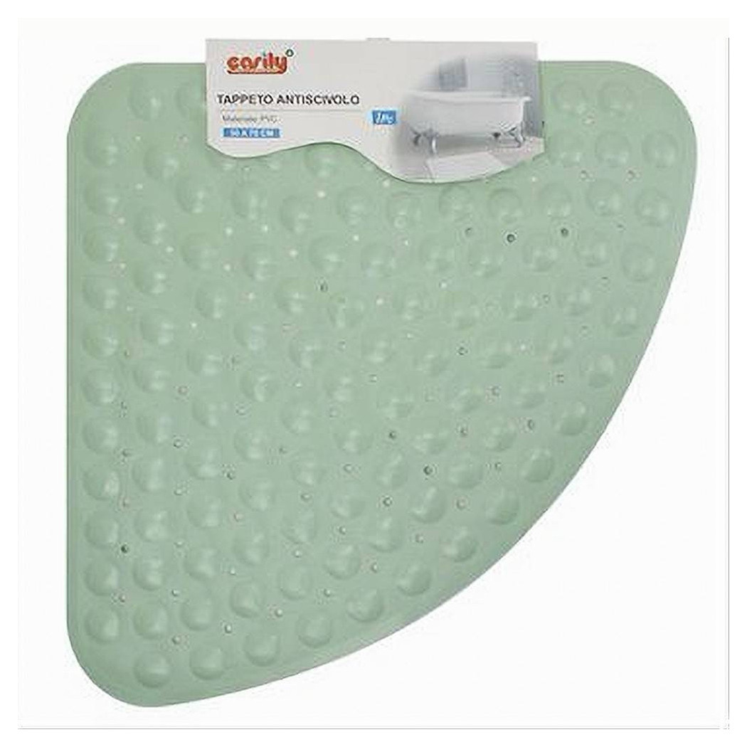 foto del prodotto trade shop tappeto pvc antiscivolo triangolare verde per vasca bagno doccia 50 x 70cm 79734 
